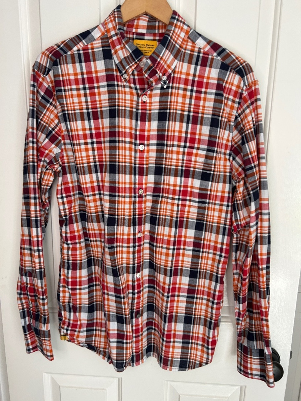 Original Madras Trading Company N°5 Classic Button Down Collar Long Sleeve - L